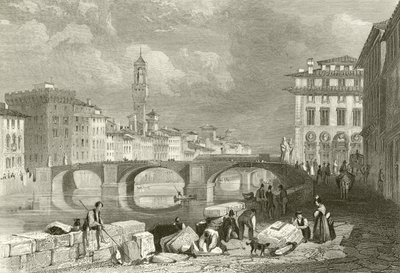 Le Pont de Santa Trinita - James Duffield Harding