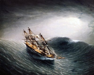 Un schooner en mer agitée - James E. Buttersworth