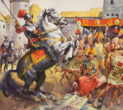 Incas (gouache sur papier) - James Edwin McConnell