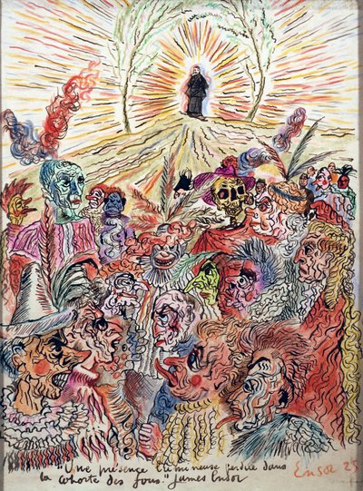 Présence lumineuse perdue dans la cour des fous - James Ensor