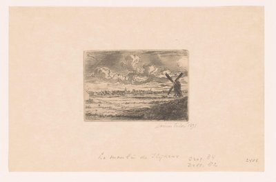 Vue sur Slijkens avec un moulin au premier plan - James Ensor