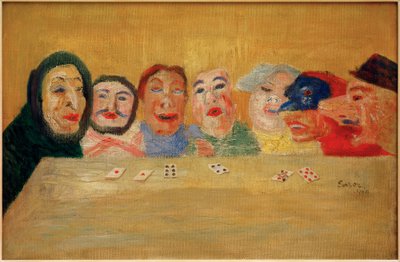 Masques jouant aux cartes - James Sidney Ensor