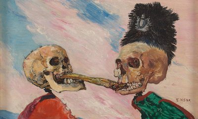Squelettes se battant pour un hareng mariné, 1891 - James Ensor