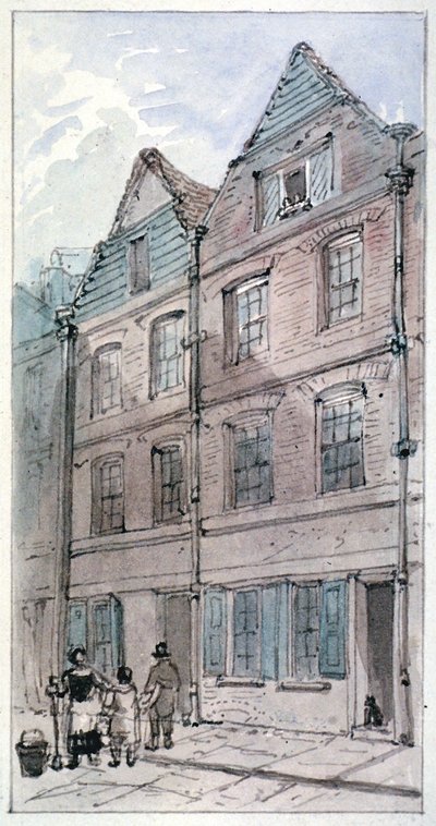 Maisons dans Blackhorse Alley, Fleet Street, City of London, 1850 - James Findlay