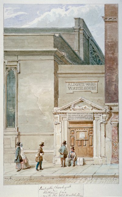 Vue partielle de St Katherine Cree et de la maison de garde d
