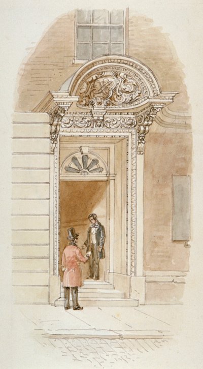 Vue de la porte du n° 4 Mincing Lane, City de Londres, 1840 - James Findlay