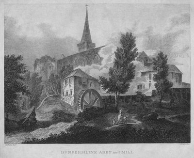 Abbaye et moulin de Dunfermline, 1804 - James Fittler