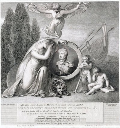 Dessin iconique en mémoire de notre défunt héros Lord Vicomte Horatio Nelson (1758-1805) - James Fittler