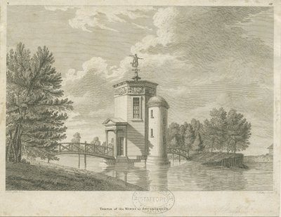 Shugborough - Temple des Vents : gravure, fin 18e siècle - James Fittler