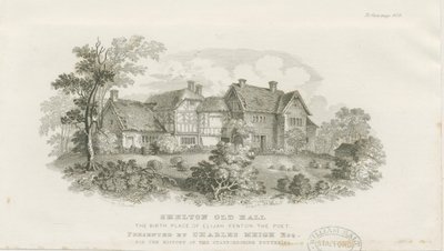 Shelton Old Hall : gravure sur acier (vignettée), nd [c 1843] - James Flewitt Mullock