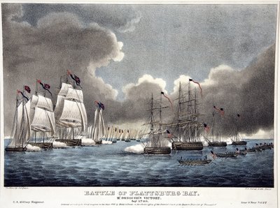 Bataille de la baie de Plattsburg : Victoire de McDonough, pub. 1840 - James Fuller Queen