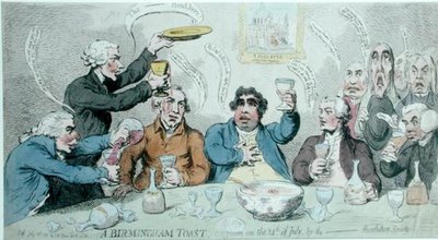 Un toast à Birmingham, donné le 14 juillet par la Société de la Révolution, publié par S.W. Fores en 1791 - James Gillray