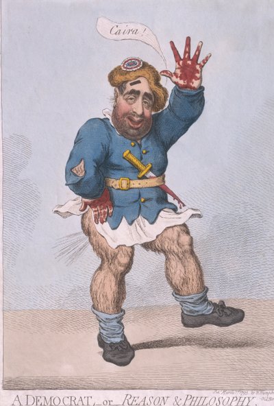 A Democrat, or Reason  Philosophy, publié par Hannah Humphrey en 1793 (gravure coloriée à la main) - James Gillray