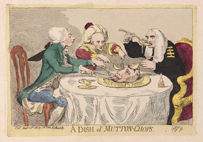 Un plat de côtelettes de mouton - James Gillray