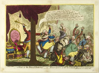 Un coup de pied dans les Broad Bottoms - James Gillray