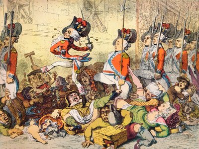 Une marche vers la banque, 1787 - James Gillray