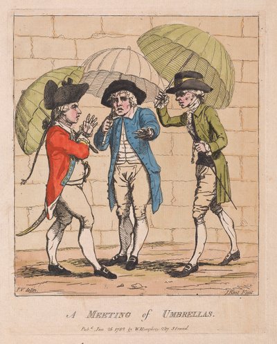 Une réunion de parapluies, publié en 1782 - James Gillray