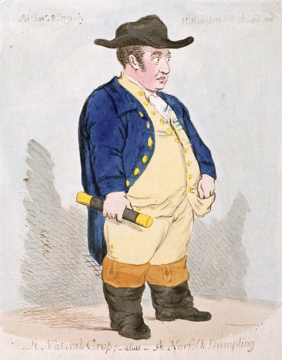 Une Récolte Naturelle; Alias - Une Boulette de Norfolk, publié par Hannah Humphrey en 1791 - James Gillray