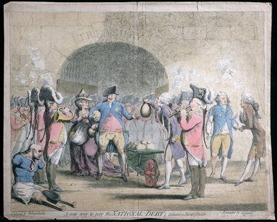 Une nouvelle façon de payer la dette nationale, publié par W. Holland en 1786 - James Gillray
