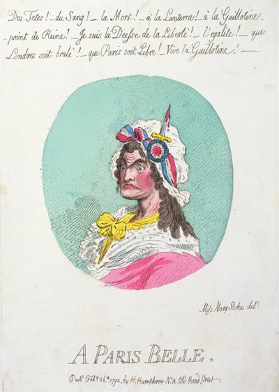 Une belle parisienne, publiée par Hannah Humphrey en 1794 - James Gillray