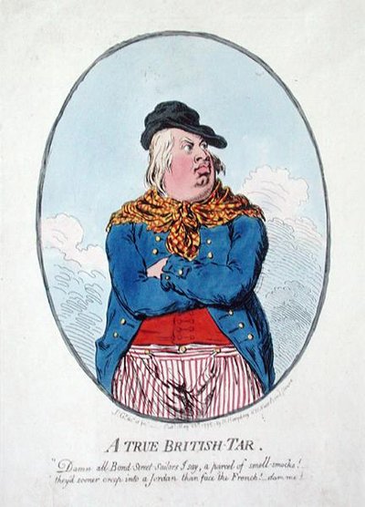 Un vrai marin britannique, publié par Hannah Humphrey en 1795 (eau-forte coloriée à la main) - James Gillray