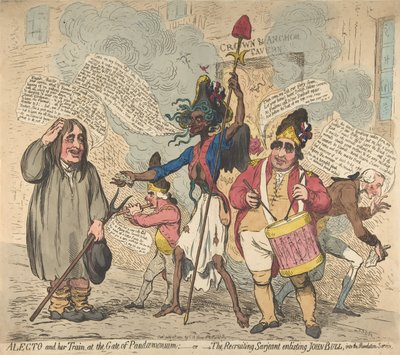 Alecto et son train, à la porte de Pandaemonium : ou le sergent recruteur, 4 juillet 1791 - James Gillray