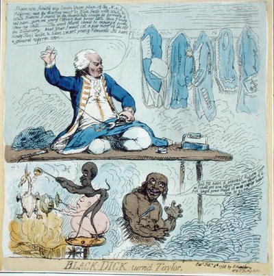 Black-Dick devenu Tailleur - James Gillray