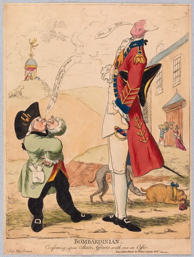 Bombardinian, conférant sur les affaires d