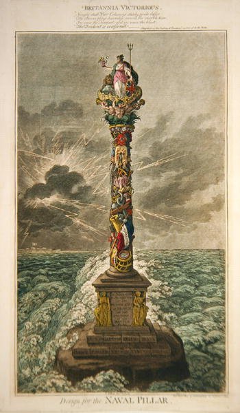 Britannia Victorious, conception pour le pilier naval, publié par Hannah Humphrey - James Gillray