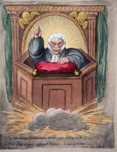 Sermon de commencement à Cambridge, 2 juillet 1809 A.M. - James Gillray