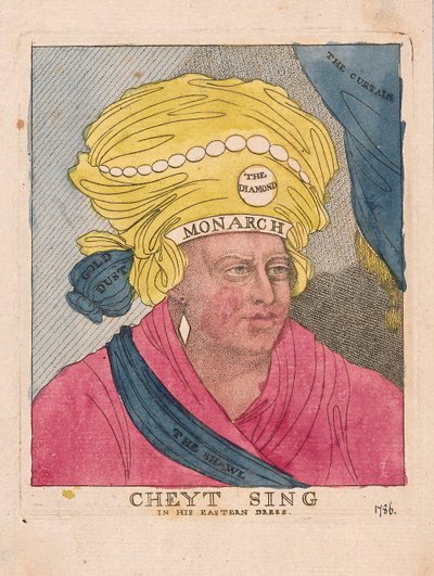 Cheyt Sing dans sa tenue orientale - James Gillray