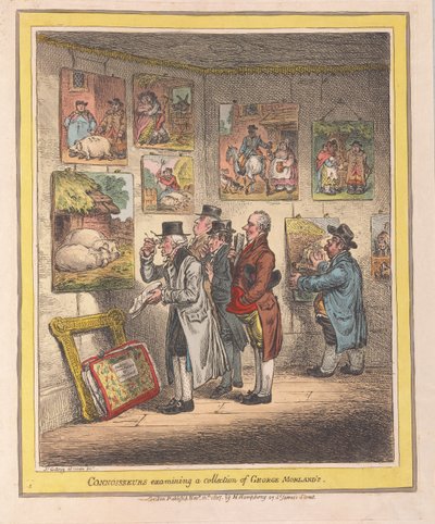 Connaisseurs examinant une collection de George Morlands, pub. 1807 - James Gillray