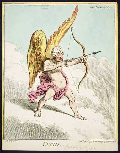 Cupidon, du Nouveau Panthéon No.4, publié par Hannah Humphrey, 1799 - James Gillray