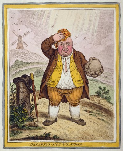 Temps affreusement chaud, publié par Hannah Humphrey en 1808 - James Gillray