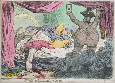 Le fantôme du duc William, publié par Hannah Humphrey en 1799 - James Gillray