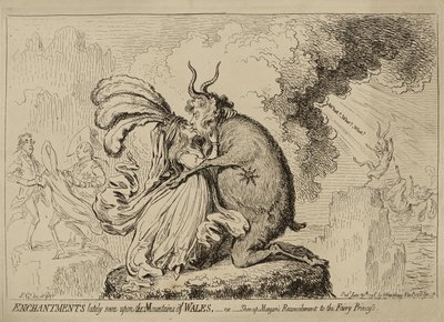 Enchantements récemment vus sur les montagnes du Pays de Galles ou "Réconciliation de Shon-ap-Morgan avec la princesse des fées", publié le 30 juin - James Gillray