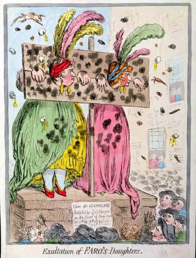 Exaltation des filles de Faro, publiée par Hannah Humphrey en 1796 - James Gillray