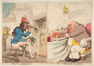 Liberté française - Esclavage britannique, 21 décembre 1792 - James Gillray