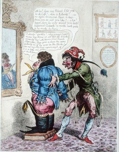 Tailleur Français ajustant John Bull avec un 