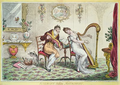 Harmonie avant le mariage, 1805 (gravure en couleur) - James Gillray