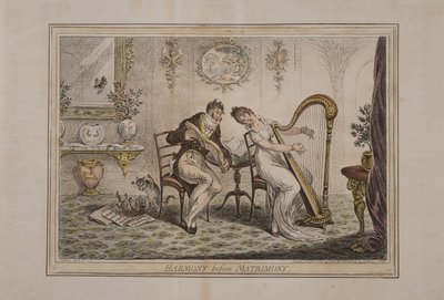 Harmonie avant le Mariage, publié par Hannah Humphrey, 1805 - James Gillray