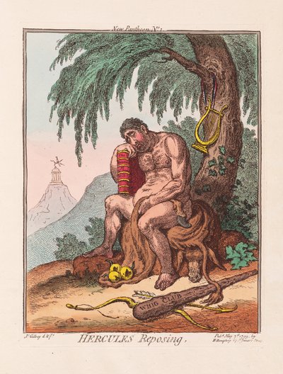 Hercule se reposant, pub. 1799 - James Gillray