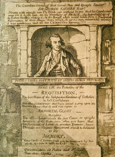 Ici reposent les restes de la réquisition - James Gillray