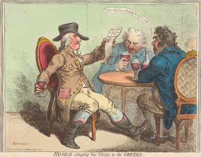Homer singt seine Verse den Griechen - James Gillray