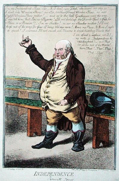 Indépendance, ou Tyrwhitt Jones, publié par Hannah Humphrey en 1799 - James Gillray