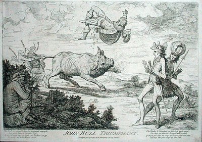 John Bull triomphant, publié par William Humphrey en 1780 - James Gillray