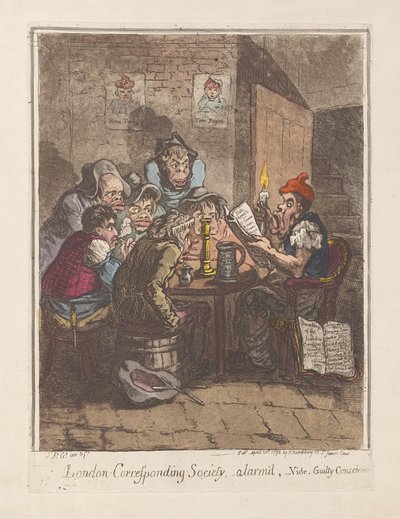 Société de correspondance de Londres, alarmée, voir. Consciences coupables, pub. 1796 - James Gillray