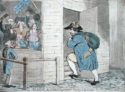 Mason, le confiseur du duc disposant des bibelots - James Gillray