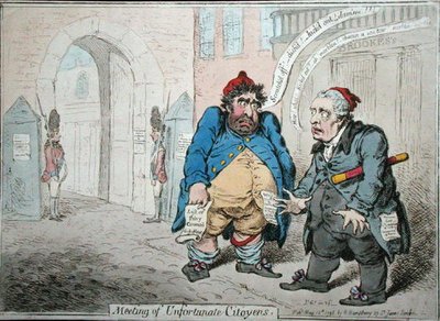 Réunion de citoyens malheureux, publié par Hannah Humphrey en 1798 - James Gillray