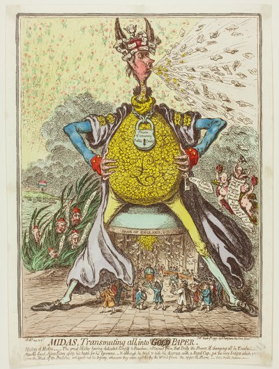 Midas, qui transforme tout en papier - James Gillray